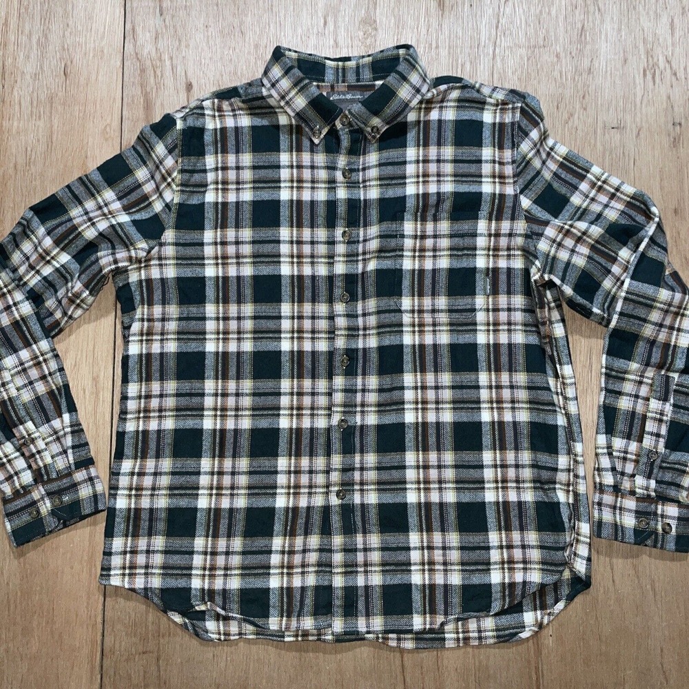 Eddie Bauer Shirt Adult Extra Large XL Multicolored Cotton Flannel Casual Mens